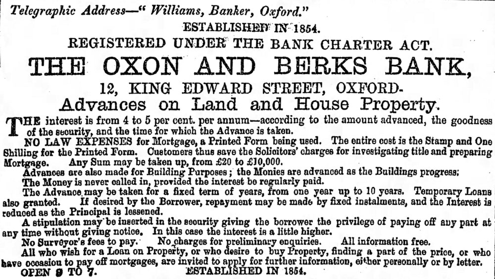 Advertisement for ban in 1893