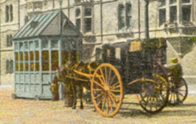 Shelter from colour postcard
