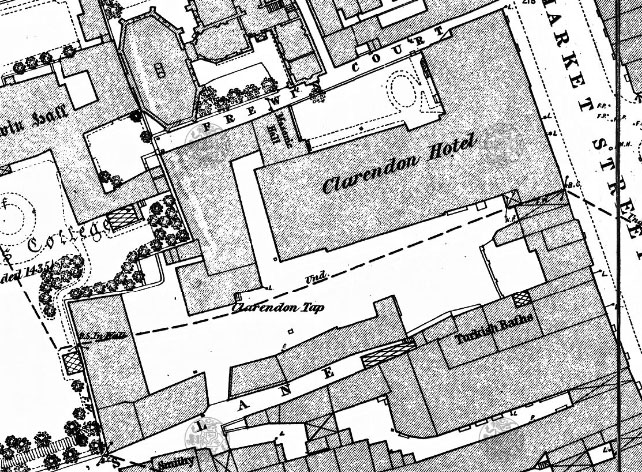 Clarendon Hotel on 1876 map