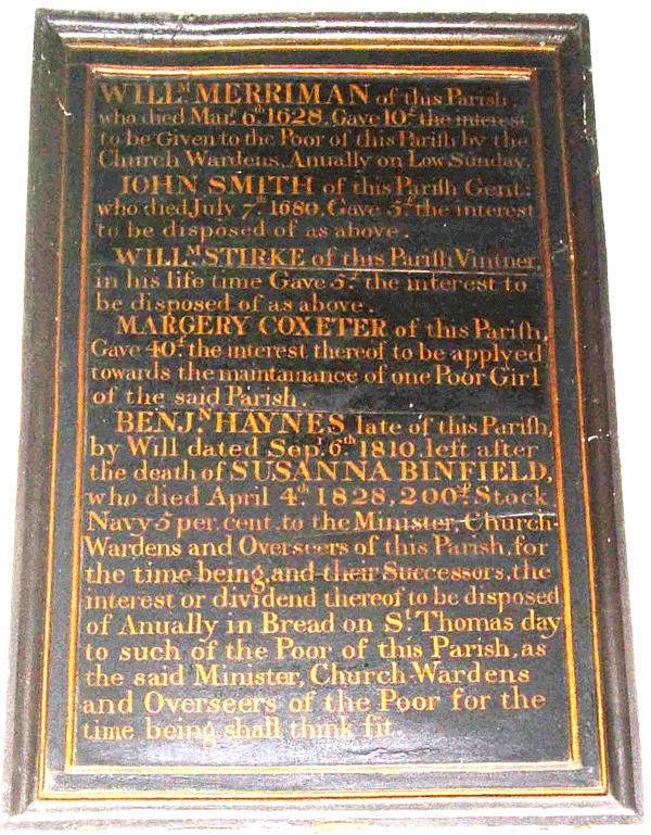 Board in the church