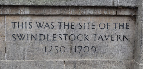 Swindlestock inscription