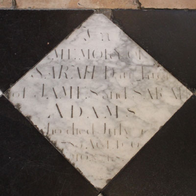 Stone in memory of Sarah Adams