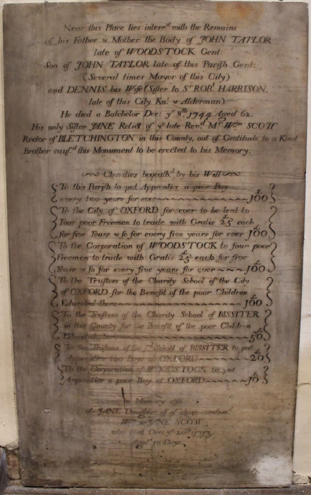 Memorial to John Taylor's son