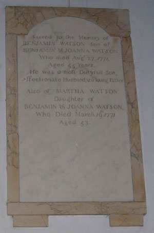 Memorial to Watson&rsquo;s siblings