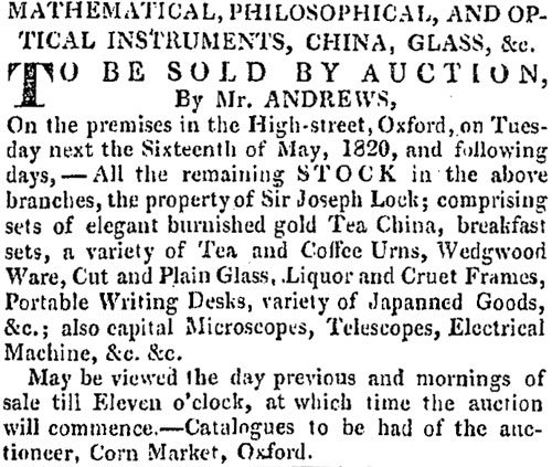 Sale of stock