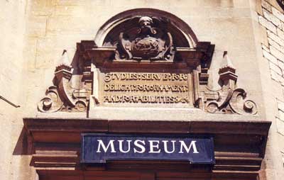 Inscription above library