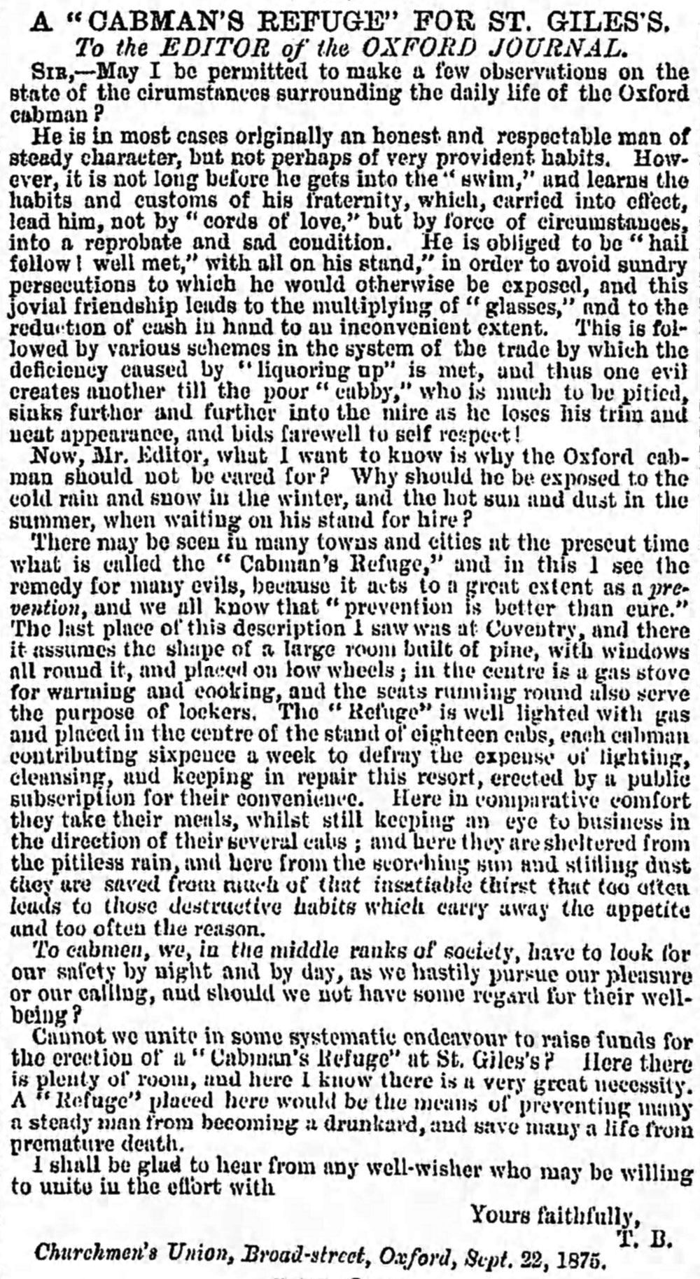 Letter of 9 October 1875