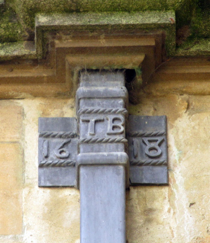 Drainpipe with Bodley's initials