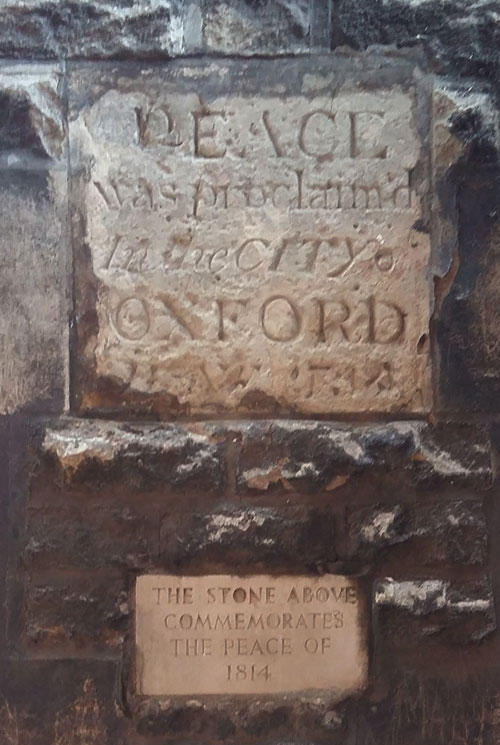 Peace stone at Carfax