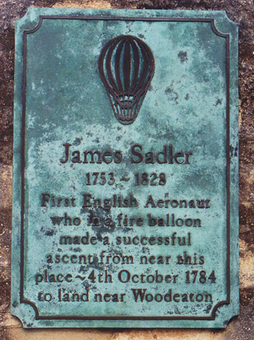 Plaque to Sadler in Christ Church Meadow