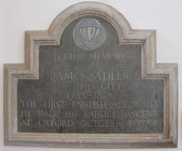 Sadler plaque inside church