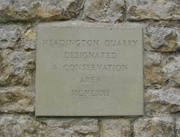 Quarry Conservation Area plaque