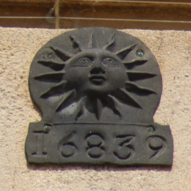 Sun insurance mark on the Clarendon Building