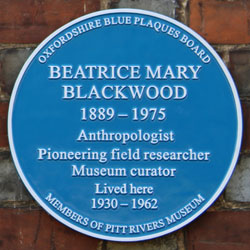Beatrice Blackwood blue plaque