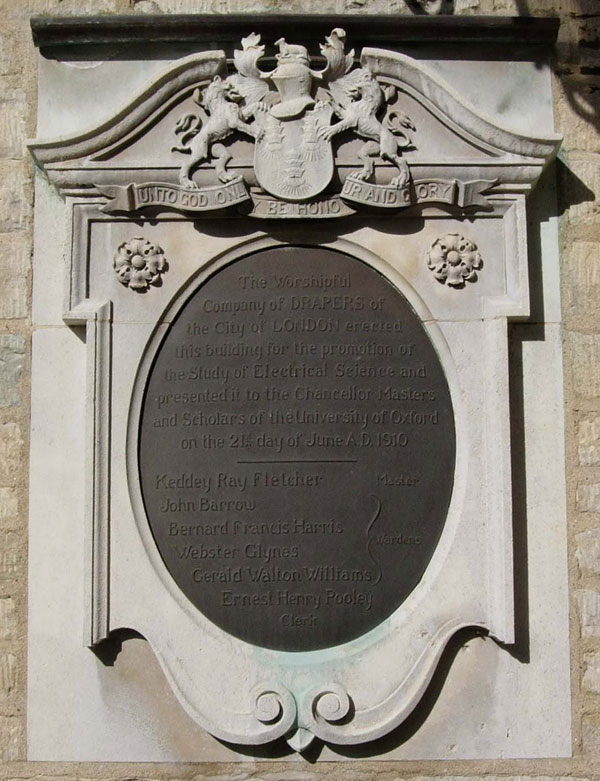 Inscription on Clarendon Laboratory