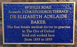 Plaque to Elizabeth Baker