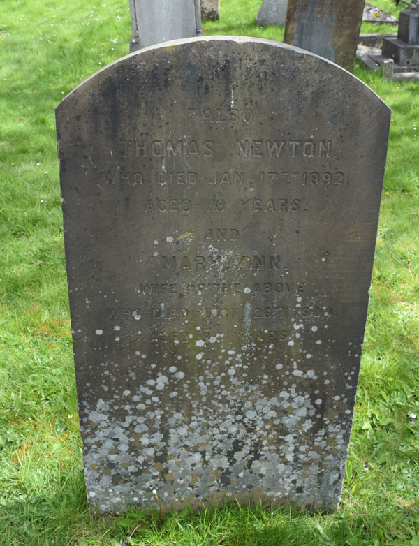 Reverse of Newton grave