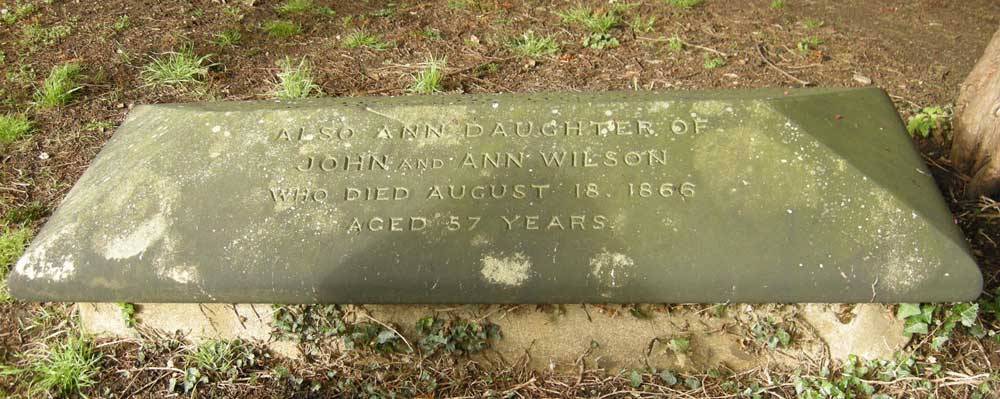 Back of John Wilson's grave