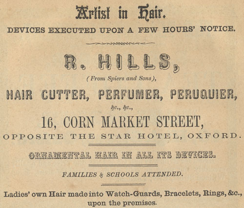 Hills advert in 1854 directory