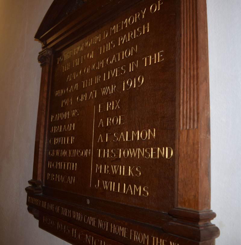 St Peter in the East war memorial