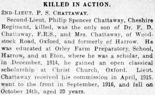 Obituary of Philip Chattaway